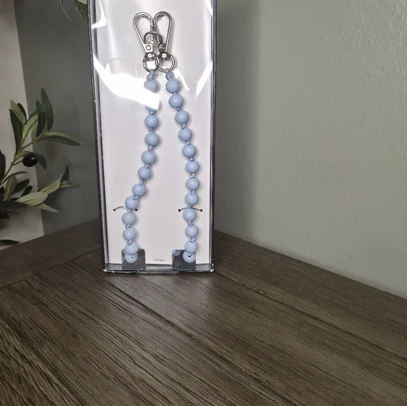 Beaded Phone Crossbody Strap - Light Blue - Picture 2 of 4